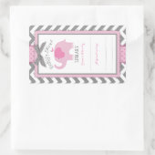 Chevron Pink Elephant Book Bord Label (Tas)
