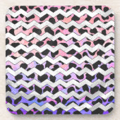 Chevron Pink en Black Dalmation Bier Onderzetter (Voorkant)