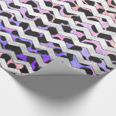 Chevron Pink en Black Dalmation Cadeaupapier (Hoek)