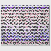 Chevron Pink en Black Dalmation Cadeaupapier (Vlak)