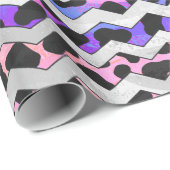 Chevron Pink en Black Dalmation Cadeaupapier (Rol Hoek)