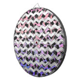 Chevron Pink en Black Dalmation Dartbord (Voorkant Rechts)