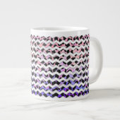 Chevron Pink en Black Dalmation Grote Koffiekop (Voorkant rechts)