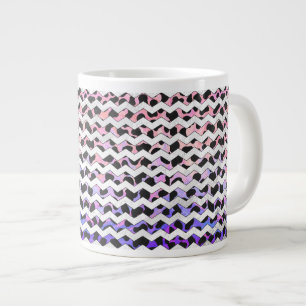 Chevron Pink en Black Dalmation Grote Koffiekop