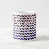 Chevron Pink en Black Dalmation Grote Koffiekop (Voorkant)