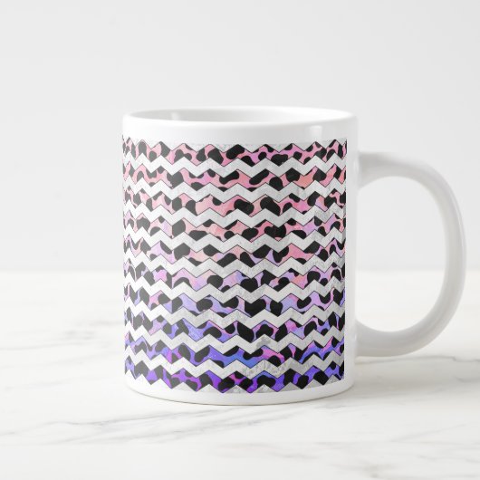 Chevron Pink en Black Dalmation Grote Koffiekop (Rechts)