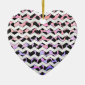 Chevron Pink en Black Dalmation Keramisch Ornament (Voorkant)