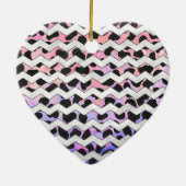 Chevron Pink en Black Dalmation Keramisch Ornament (Achterkant)