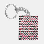 Chevron Pink en Black Dalmation Sleutelhanger (Voorkant Links)