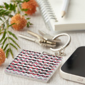 Chevron Pink en Black Dalmation Sleutelhanger (Voorkant Rechts)