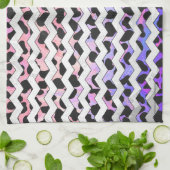 Chevron Pink en Black Dalmation Theedoek (Gevouwen)