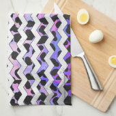Chevron Pink en Black Dalmation Theedoek (Quarter Fold)