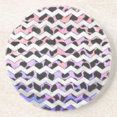 Chevron Pink en Black Dalmation Zandsteen Onderzetter (Voorkant)