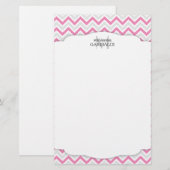 Chevron Pink en Modern Personalized Briefpapier (Voorkant / Achterkant)