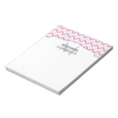Chevron Pink en Modern Personalized Notitieblok (Linkerzijde)