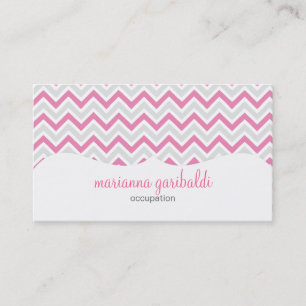 Chevron Pink en Modern Personalized Visitekaartje