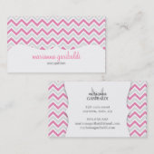 Chevron Pink en Modern Personalized Visitekaartje (Voorkant / Achterkant)