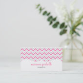 Chevron Pink en Modern Personalized Visitekaartje (Staand voorkant)