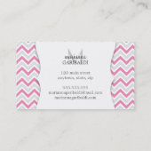 Chevron Pink en Modern Personalized Visitekaartje (Achterkant)