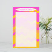 Chevron Pink en Oranje schrijfbenodigdheden voor h (Staand voorkant)