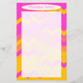 Chevron Pink en Oranje schrijfbenodigdheden voor h (Voorkant)