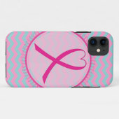 Chevron Pink Ribbon iphone 5 Hoesje (Achterkant (horizontaal))
