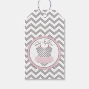 Chevron Pink Tutu Jumper Baby shower Gift Label Cadeaulabel