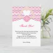Chevron Pink Vrijgezellenfeest Dank je wel Bedankkaart (Staand voorkant)
