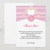 Chevron Pink Vrijgezellenfeest Dank je wel Bedankkaart (Voorkant / Achterkant)