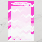 Chevron Pink & White Stationery voor handschrift (Voorkant)