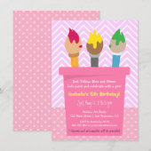 Chevron Polka Dots schilderende kunstpartij Birthd Kaart (Voorkant / Achterkant)