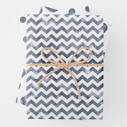Chevron Polka Dots Wrapping Paper Set van 3 (In situ)