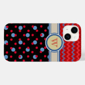 Chevron & polkadots patroon girly monogram Case-Mate iPhone case (Achterkant (horizontaal))