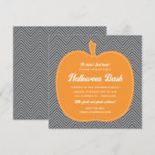 Chevron pompoen Halloween Party Invite Kaart (Voorkant / Achterkant)