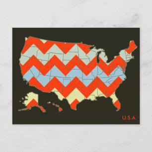 chevron postcard of the USA Briefkaart