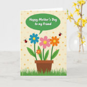 Chevron Potted Plants Gelukskaart Kaart (Gele Bloem)