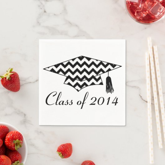 Chevron Print Aangepaste Afstuderen servetten (Insitu)