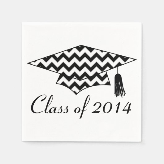Chevron Print Aangepaste Afstuderen servetten (Voorkant)