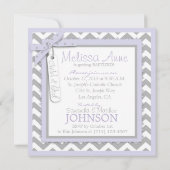 Chevron Print Baptism Invitation Photo Card SQ-LV Kaart (Achterkant)