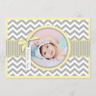 Chevron Print Birth Announding Fotokaart A7-YW Aankondiging