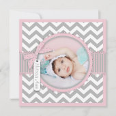 Chevron Print Birth Announding Fotokaart SQ-PK Aankondiging (Voorkant)
