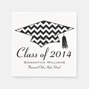 Chevron Print Custom Name Afstuderen Napkins Servet