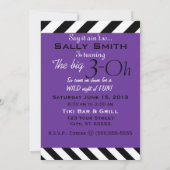 Chevron Print Dirty 30 nodigt Paars uit Kaart (Achterkant)