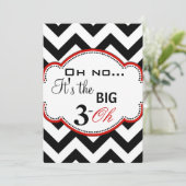 Chevron Print Dirty 30 nodigt uit Kaart (Staand voorkant)