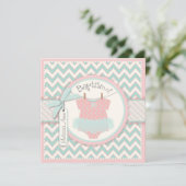 Chevron Print en Tutu Baptism Invitation Kaart (Staand voorkant)