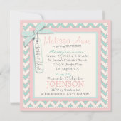 Chevron Print en Tutu Baptism Invitation Kaart (Achterkant)