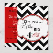 Chevron print over the Hill 40th Birthday Invites Kaart (Voorkant / Achterkant)