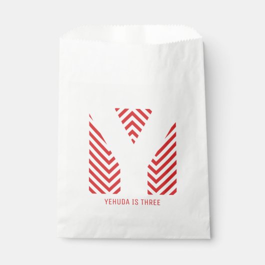 Chevron Print Upsherin Party Favor Bag Bedankzakje (Voorkant)