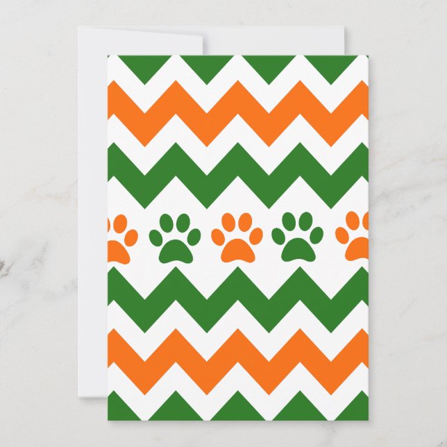 Chevron Puppy Paw Drukt Oranje Limoen Hondenliefhe (Voorkant)