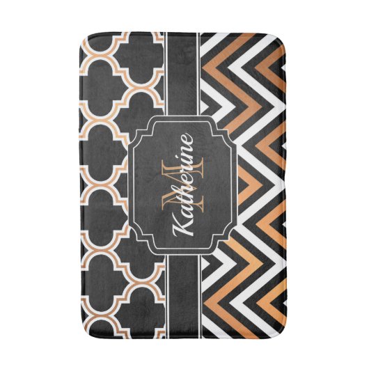 Chevron & Quatrefoil Badmat (Voorkant Verticaal)